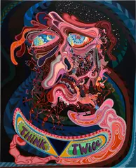 Erik Parker, Think Twice, 2007, acrylic and enamel on canvas