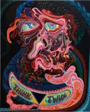 Erik Parker, Think Twice, 2007, acrylic and enamel on canvas