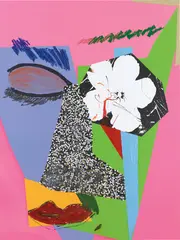 Mickalene Thomas, Untitled #10, 2014, enamel, acrylic, oil, glitter, rhinestones, oil pastel, graphite and silkscreen on panel