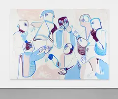 Like a Promise (Two) by Melike Kara, 2017, acrylic and oilstick on canvas, offered Mar 2021
