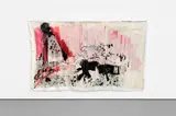 Gareth Nyandoro, Chilling in the Black Jack, 2016, ink on paper laid on canvas