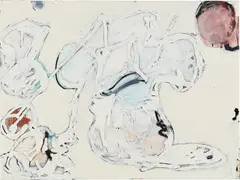 Stump Study #3 (White Out) by Eddie Martinez, 2017, oil and spray paint on canvas, sold Mar 2021