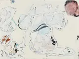 Stump Study #3 (White Out) by Eddie Martinez, 2017, oil and spray paint on canvas, sold Mar 2021