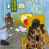 John Madu, John in the Bedroom in Arles, 2020, acrylic and ink on canvas