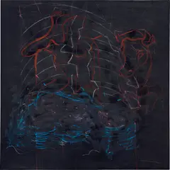 Untitled by Per Kirkeby, 1987, enamel, chalk and blackboard paint on Masonite, sold Mar 2021