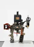 Gotherbot by Nam June Paik, 1994, video sculpture consisting of monitors, antique cameras and camera components, VHS tapes, electronic equipment, coffee k, sold Mar 2021