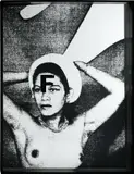 Adam Pendleton, System of Display, F (FITS/ Man Ray, Ady Fidelin in front of Giacometti's "Albatross," 1937)