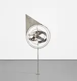 George Rickey, Space Churn with Cams VI, 1974, stainless steel, in 2 parts