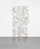 Jaume Plensa, Song of Songs (Curtain U: Come my beloved...), 2005, stainless steel letters, wire and mount