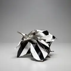 Pasâdé Paar-Buckle by John Chamberlain, 2006, painted and chromium-plated steel, sold Mar 2021
