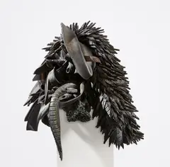 Chakaia Booker, Untitled, 2000, cut rubber tires, steel and screws