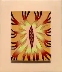 Judy Chicago, Growing Pains from the series Six Views from the Womantree, 1975, China paint on porcelain mounted to porcelain