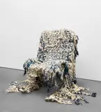 Lucy Dodd, Palisades Cave, 2012, cotton and pigment on chair frame