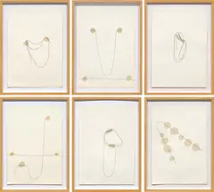 Ernesto Neto, Six Works: Sem Título, 1994, thread and paraffin on paper