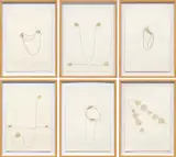 Ernesto Neto, Six Works: Sem Título, 1994, thread and paraffin on paper