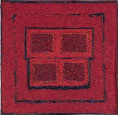 Ralph Humphrey, For Norman, 1977, casein and modeling paste on canvas