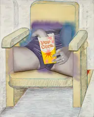 Larry Rivers, Crotch, 1972, staples, plywood and plastic collage, acrylic, graphite, ink, pastel and spray paint on canvas