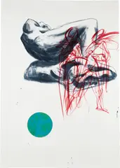 Untitled by David Salle, 1981, acrylic and paper collage on paper, sold Mar 2021