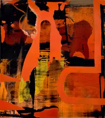 Untitled by Alex Hubbard, 2017, acrylic, resin, fiberglass and canvas collage on canvas, sold Mar 2021