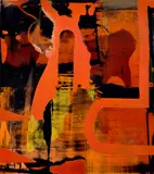 Alex Hubbard, Untitled, 2017, acrylic, resin, fiberglass and canvas collage on canvas