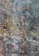 Liam Everett, Untitled (Verfeil), 2014, acrylic, enamel, alcohol and salt on canvas