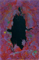 Lady with a Sponge by Mark Flood, 2014, acrylic on canvas, sold Mar 2021