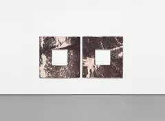 Sterling Ruby, Soft Vortex Diptych 1, 2010, bleached fabric on foam, diptych