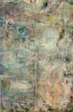 Liam Everett, Untitled, 2013, ink, acrylic, alcohol and salt on canvas, backed with red muslin