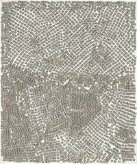 Oy Vey (3) by Dan Colen, 2010, steel studs on canvas, sold Mar 2021