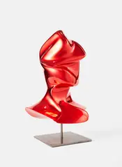 New Age Demanded (Cyberswirl Chrome) by Jon Rafman, 2014, 3D photopolymer resin and chrome finish, on artist's base, sold Mar 2021