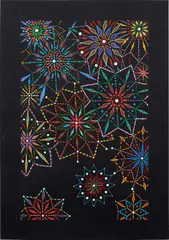 Long Pond by Fred Tomaselli, 2004, gouache on paper, sold Mar 2021