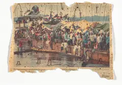 Pope.L, Failure Drawing No. 1001: Boat Scene, ballpoint pen on printed newspaper