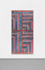 Matthew Chambers, Providing Superbly Articulate Answers While Not Raising Questions, 2013, fabric dye and acrylic on canvas