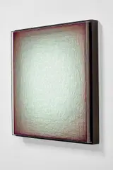 Emil Lukas, Square Bouquet, 2013, colored thread, painted wooden frame, nails and adhesive