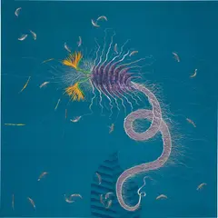 Angelo Filomeno, Abyss, 2003, embroidery on silk shantung