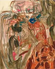 Untitled by Jadé Fadojutimi, 2018, acrylic on canvas, sold Jun 2021