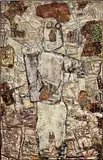 Jean Dubuffet, L'homme à la toque, oil and canvas collage on canvas