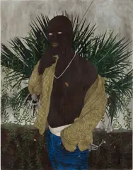 Nicole Eisenman, Whatever Guy, 2009, oil and collage on board