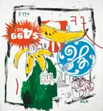Andy Warhol and Jean-Michel Basquiat, Bananas, 1984-1985, acrylic, silkscreen ink and oilstick on canvas