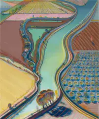 Wayne Thiebaud, Winding River, 2002, acrylic on canvas
