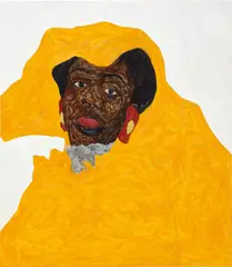 Untitled by Amoako Boafo, 2018, oil on canvas, sold Jun 2021