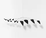 Fourteen Black Leaves by Alexander Calder, 1961, sheet metal, wire and paint, sold Jun 2021