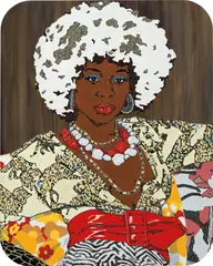 Mickalene Thomas, Portrait of Jessica, 2011, rhinestones, acrylic and enamel on panel