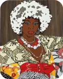 Mickalene Thomas, Portrait of Jessica, 2011, rhinestones, acrylic and enamel on panel