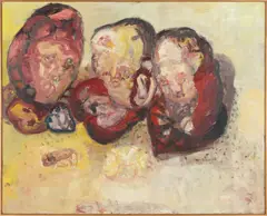 Drei Herzen (Three Hearts) by Georg Baselitz, 1963, oil on canvas, sold Jun 2021