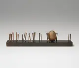 Robert Rauschenberg, Untitled (Elemental Sculpture), 1953, painted wood with masonry nails and stone