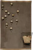 David Hammons, It’s Not Necessary, 1990, wire basket, sheet music, tennis balls, crystals, nails and wire on fabric