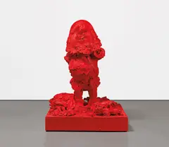 Paul McCarthy, White Snow Dwarf (Doc), 2010, red silicone