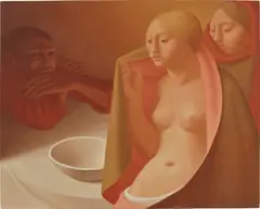 George Tooker, Table II, 1981, egg tempera on gessoed panel