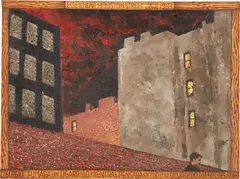 Martin Wong, Sergio Smoking a Cigarette And Thinks About All That Happened Two Nights Ago, 1983, acrylic on canvas